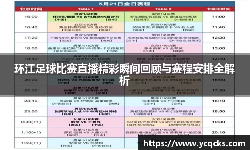 环江足球比赛直播精彩瞬间回顾与赛程安排全解析