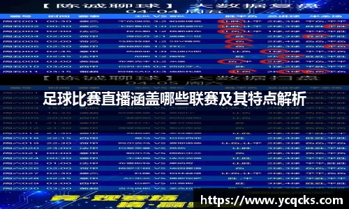 足球比赛直播涵盖哪些联赛及其特点解析