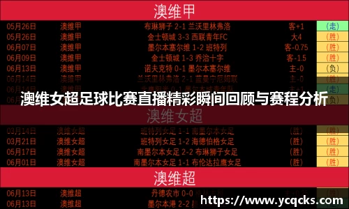 澳维女超足球比赛直播精彩瞬间回顾与赛程分析